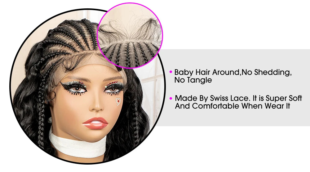 Synthetic Black Hair Wig with Braids