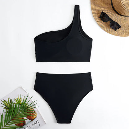 Single Shoulder Bikinis High wasted