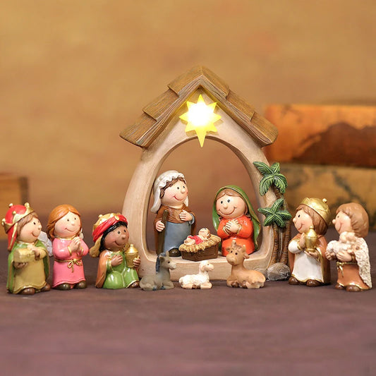 1Set Craft Decoration Baby Jesus Manger resin