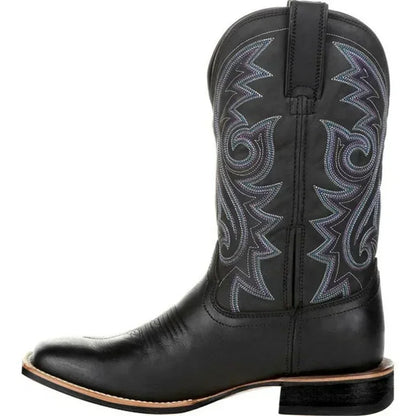 Men Boots Mid Calf Western Cowboy