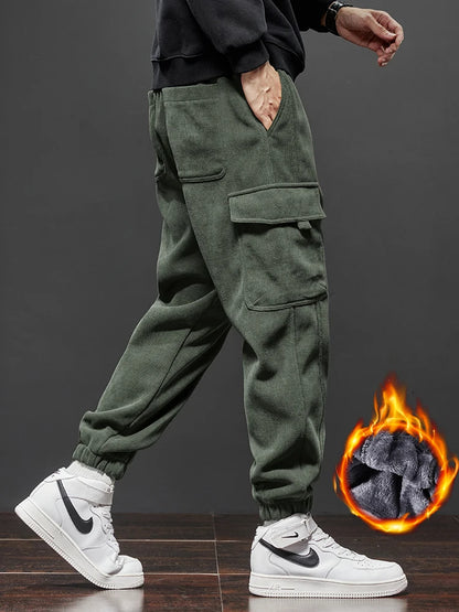 Winter Fleece Men Casual Pants