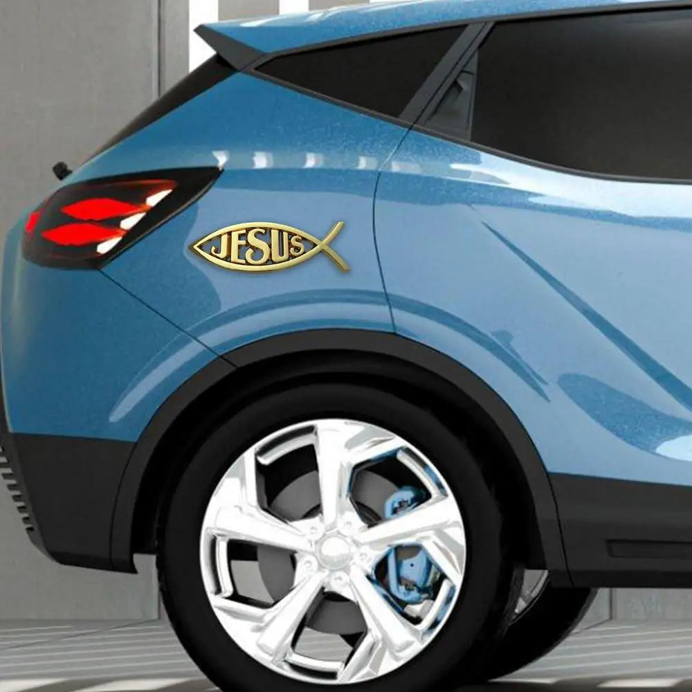 Jesus Fish Car Decal Jesus Fish Emblem