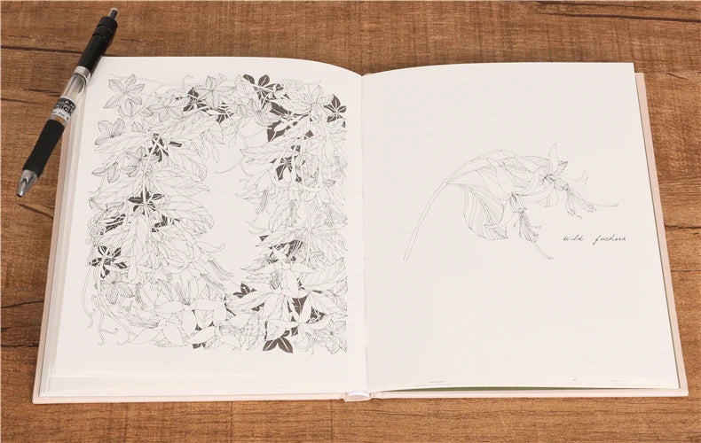 The Flower Year Colouring book