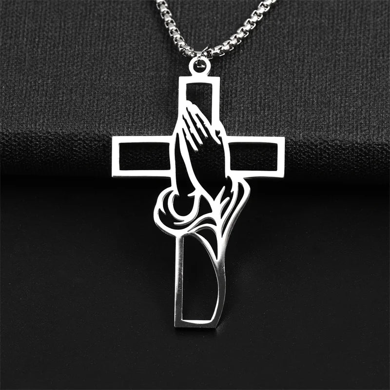 Christian Bible Cross Chain Necklace Stainless Steel pendant Necklace