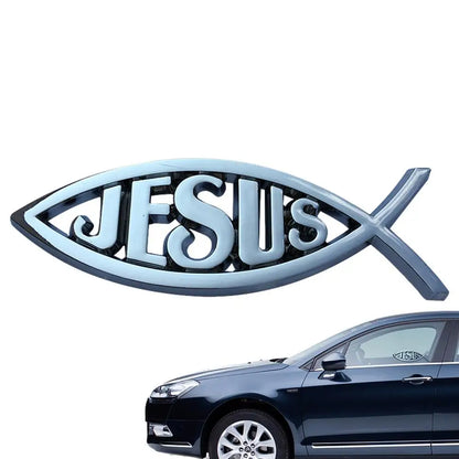 Jesus Fish Car Decal Jesus Fish Emblem