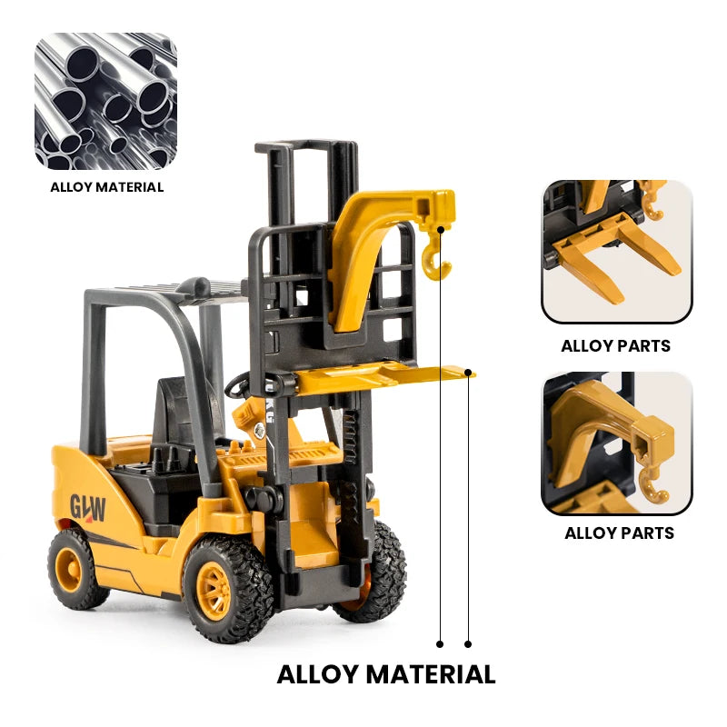 Alloy Tractor Kids Excavator Bulldozer Miniature crane