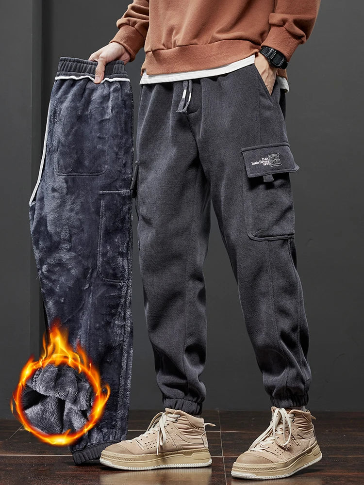 Winter Fleece Men Casual Pants