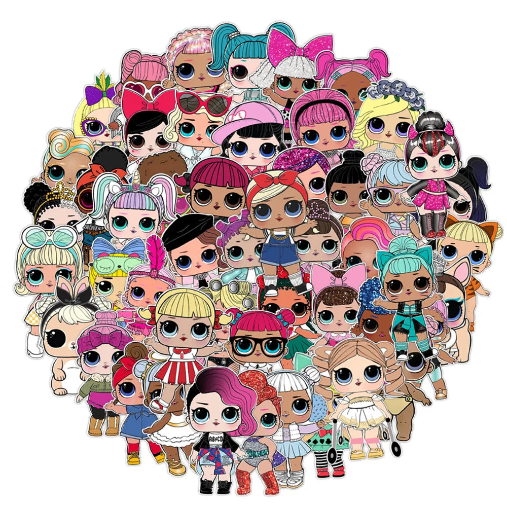 50pcs Cute Doll stickers