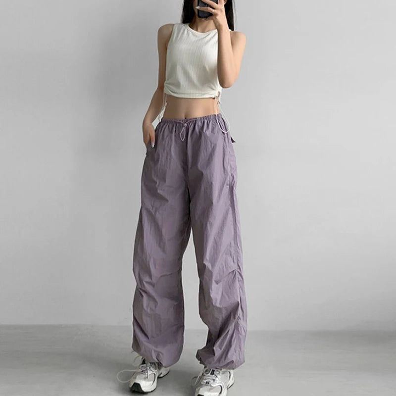 Lightweight  Wide Leg Cargo Pants