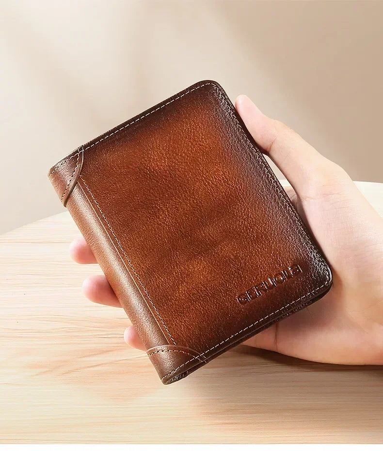 Men' Genuine Leather Trifold