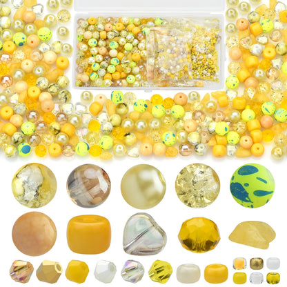 Glass Beads Jewelry Making Kit Green Color Glass Round Loose Beads