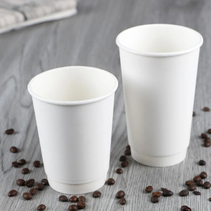 50pcs Disposable Coffee Cups Insulation Takeaway Paper Cup With Lid