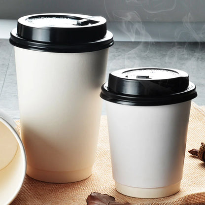 50pcs Disposable Coffee Cups Insulation Takeaway