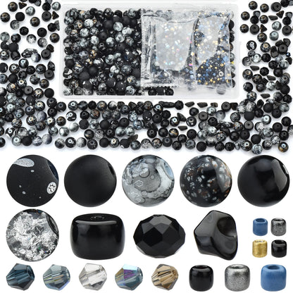 Glass Beads Jewelry Making Kit Green Color Glass Round Loose Beads