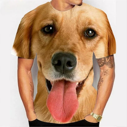 3D Printed Cute Dog T-Shirt For Men