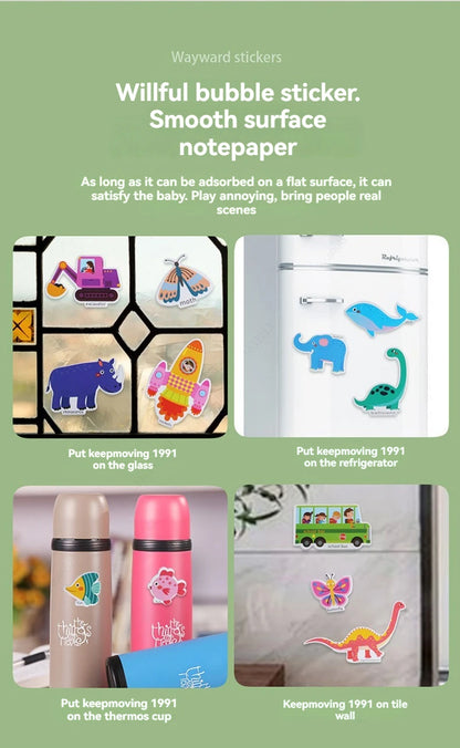 Reusable Sticker Book for Kids Vehicles Truck Stickers