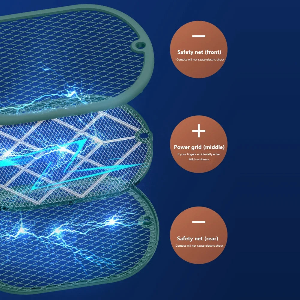 2-in-1 Electric Mosquito Swatter Mosquito Killer USB Rechargeable