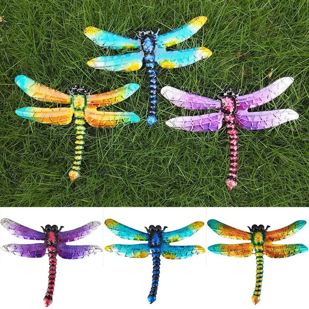 Metal Dragonfly Wall Hanging Sculptures