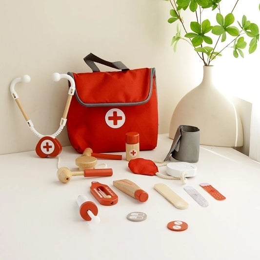 Wooden Pretend Play Red dr set