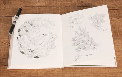 The Flower Year Colouring book