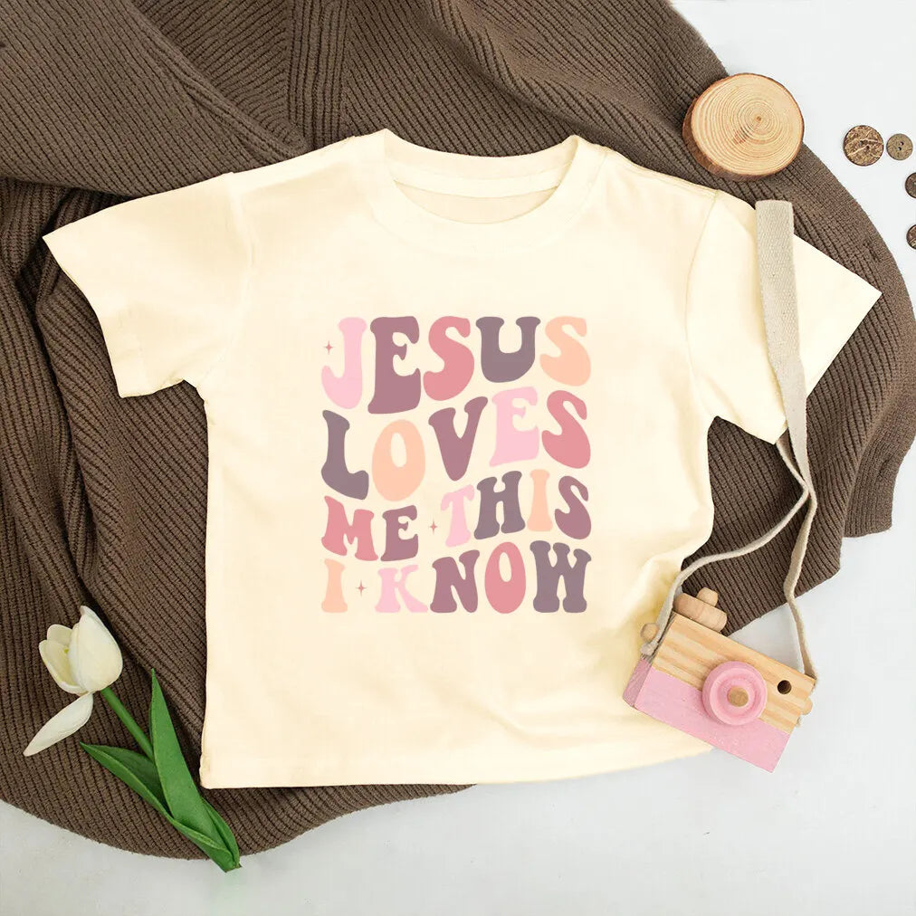 Jesus Loves Me Print Kids tshirt