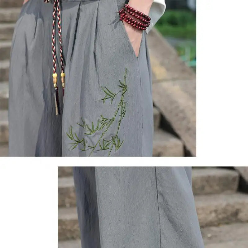 Mens Lightweight Pants Loose Fit with Elastic Waistband and Drawstring