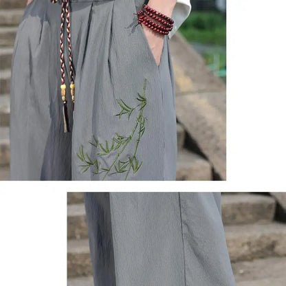 Mens Lightweight Pants Loose Fit with Elastic Waistband and Drawstring