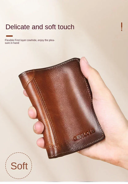 Men' Genuine Leather Trifold