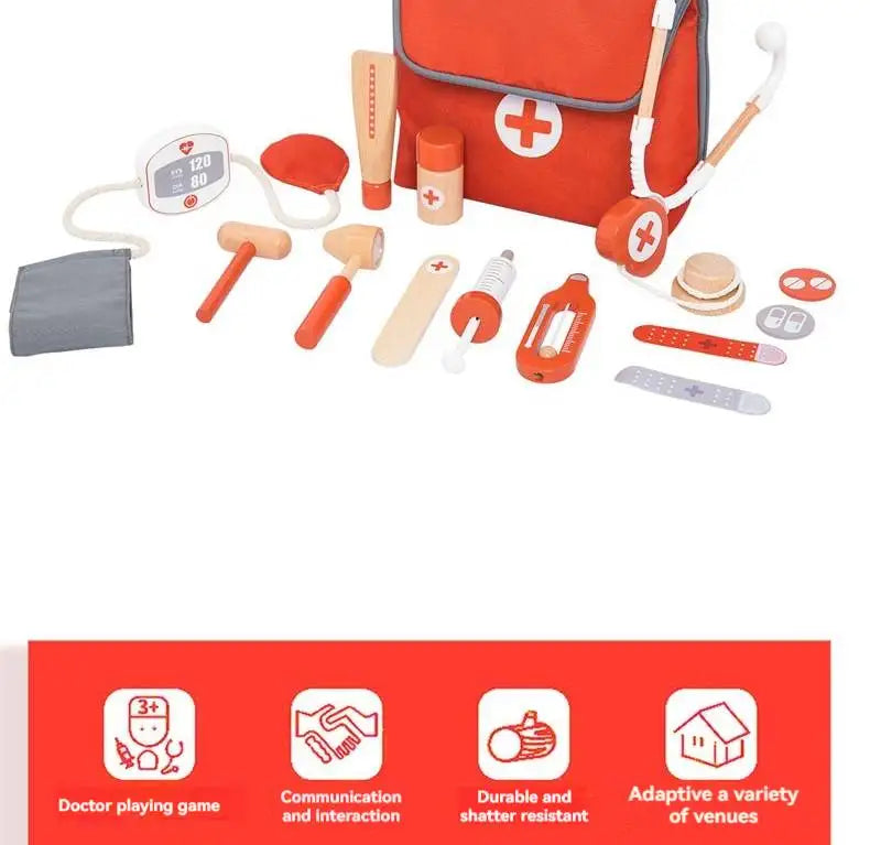 Wooden Pretend Play Red dr set