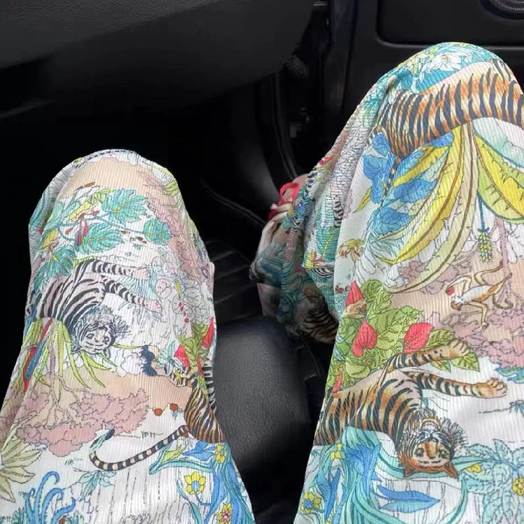 Tiger Print Wide Leg Pants