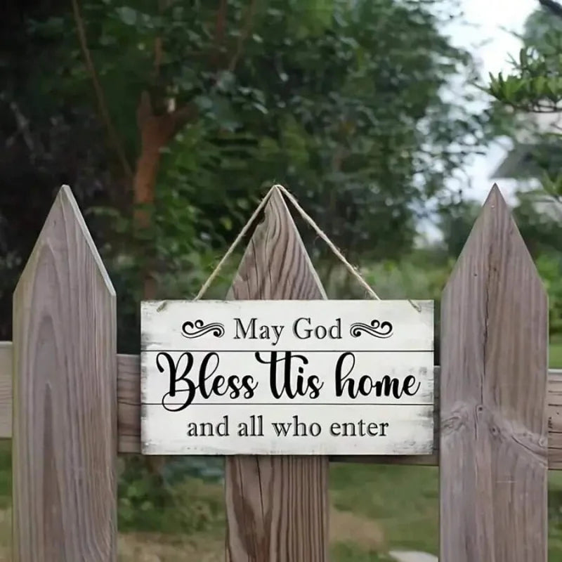 1 Retro 2D Flat Sign“God bless this home”