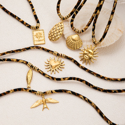 stainless steel pendant with leopard