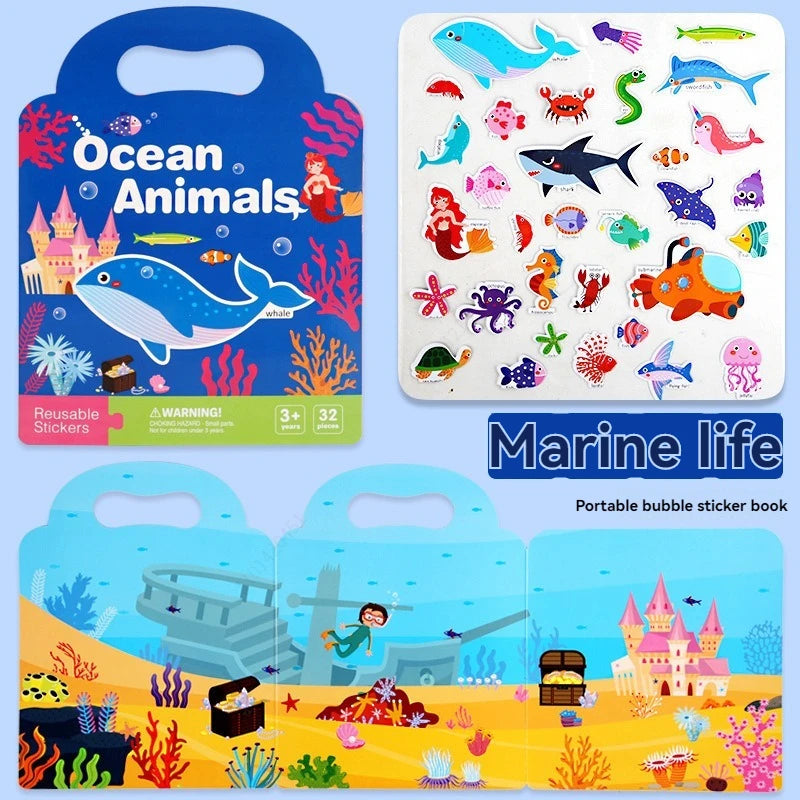 Reusable Sticker Book for Kids Vehicles Truck Stickers