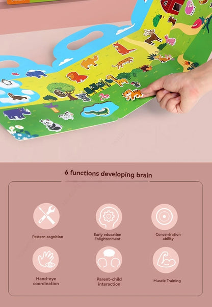 Reusable Sticker Book for Kids Vehicles Truck Stickers