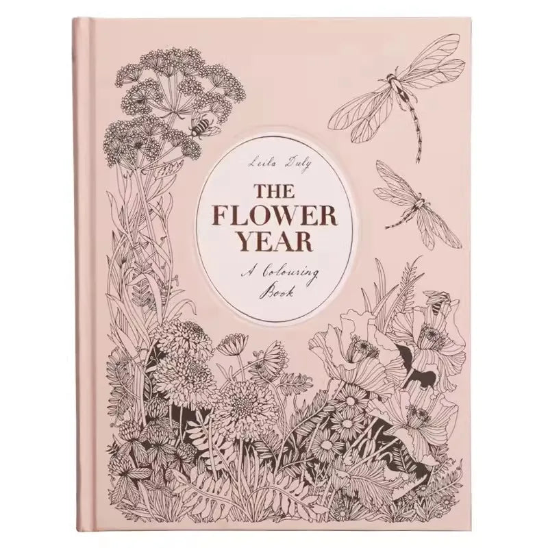 The Flower Year Colouring book