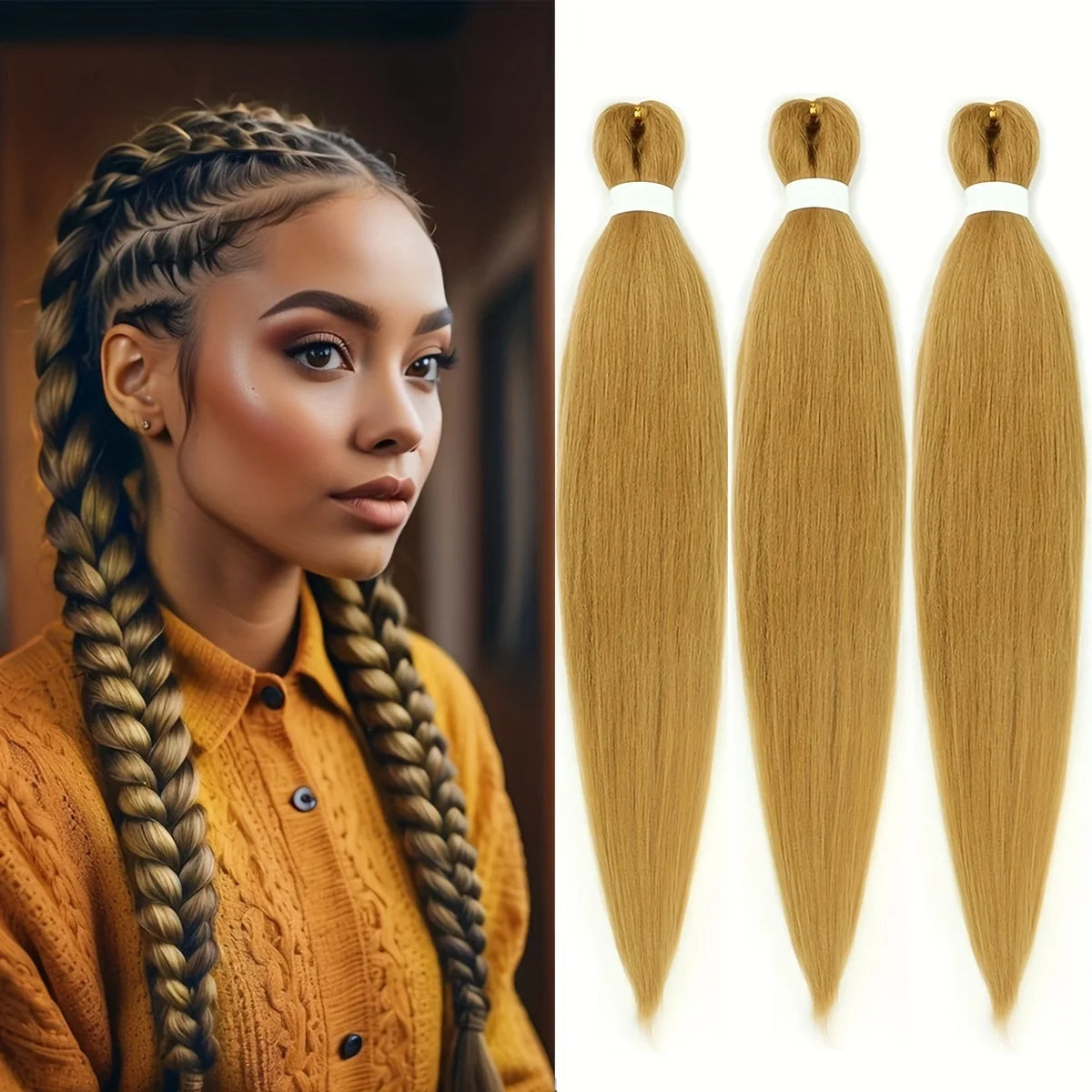 Braiding Hair 3Pcs Natural Black Braiding Hair