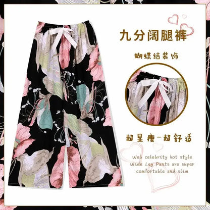 Flower Pajama Pants Summer Women's Loose