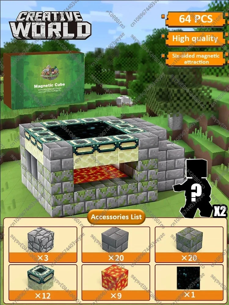 Minecraft Magnetic Building Blocks Mine World Magnet