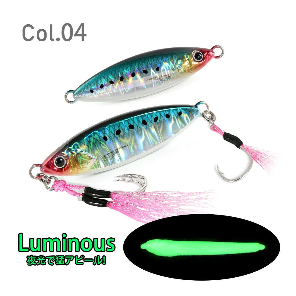 Glow Fishing Lure Casting Tuna15g30g40g60g Slow Pitch Jig Sea Bass