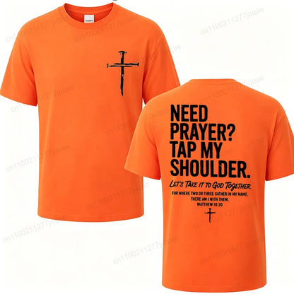 Vintage Christian Faith T Shirt Need Prayer Tap My shoulder