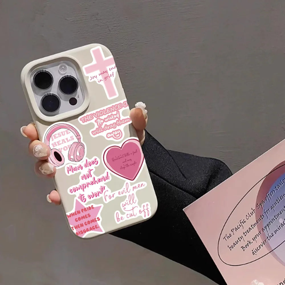 50pcs Creative Pink Bible Jesus Christian stickers