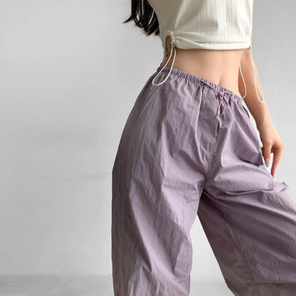Lightweight  Wide Leg Cargo Pants