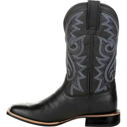Men Boots Mid Calf Western Cowboy