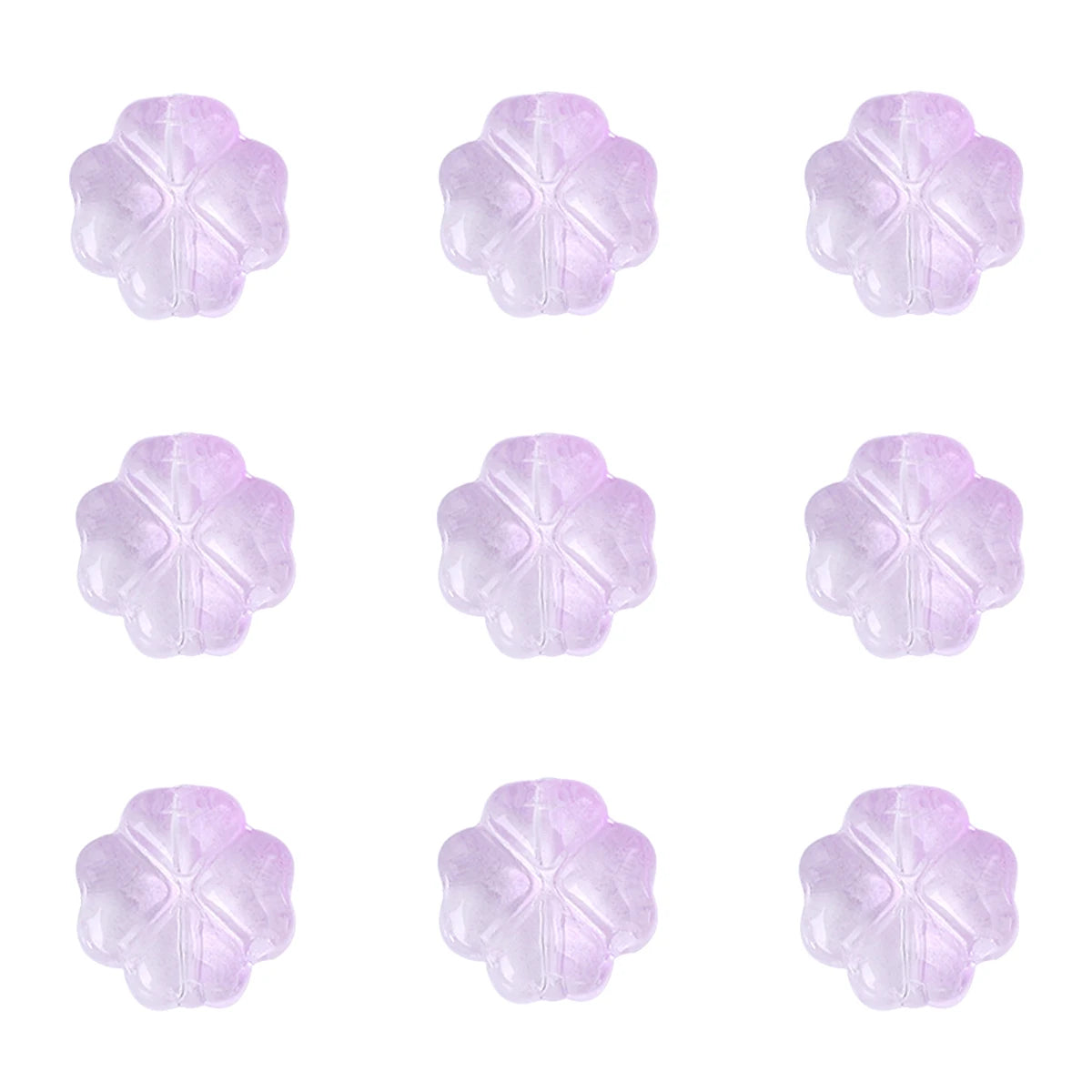 About20Pcs Glass Four Leaf Flower Beads Scattered Beads Handmade