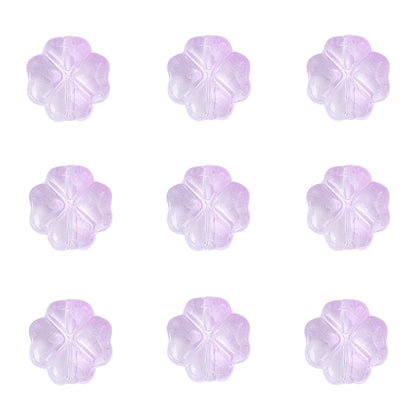 About20Pcs Glass Four Leaf Flower Beads Scattered Beads Handmade