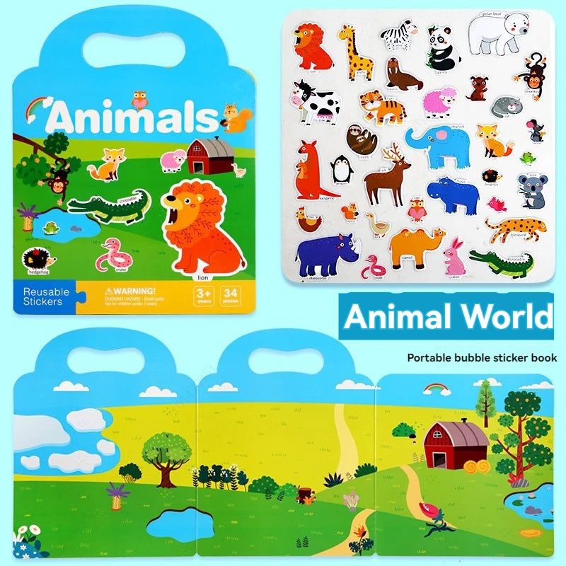 Reusable Sticker Book for Kids Vehicles Truck Stickers