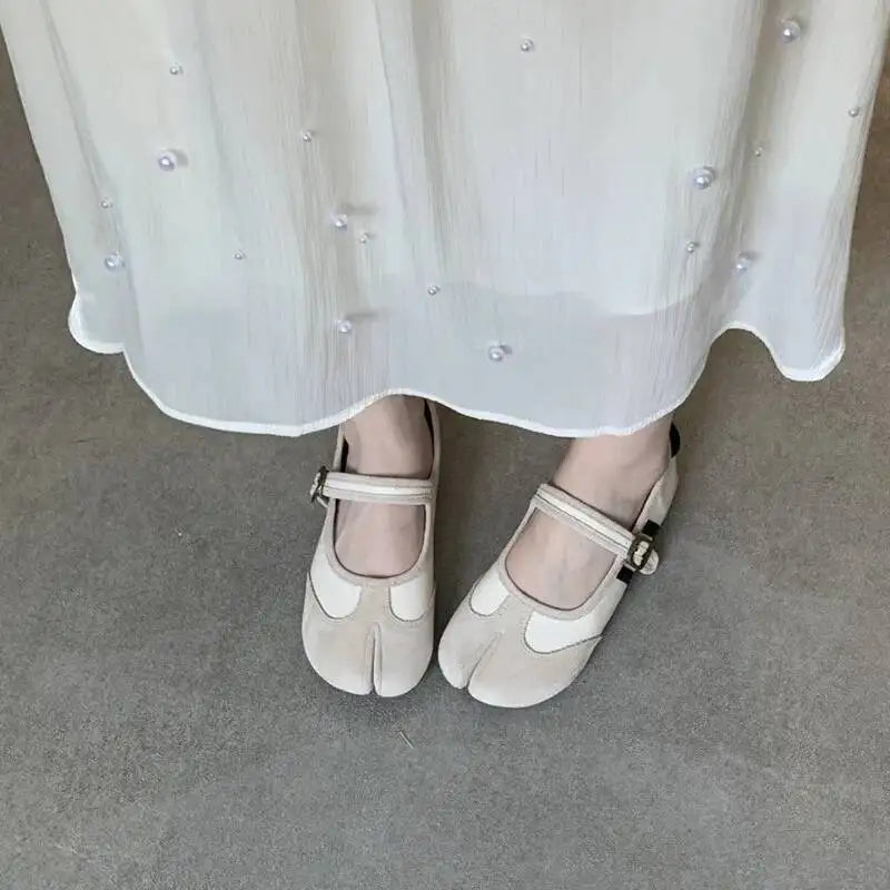 Red Ballet  Split Toe Ballerinas Flats