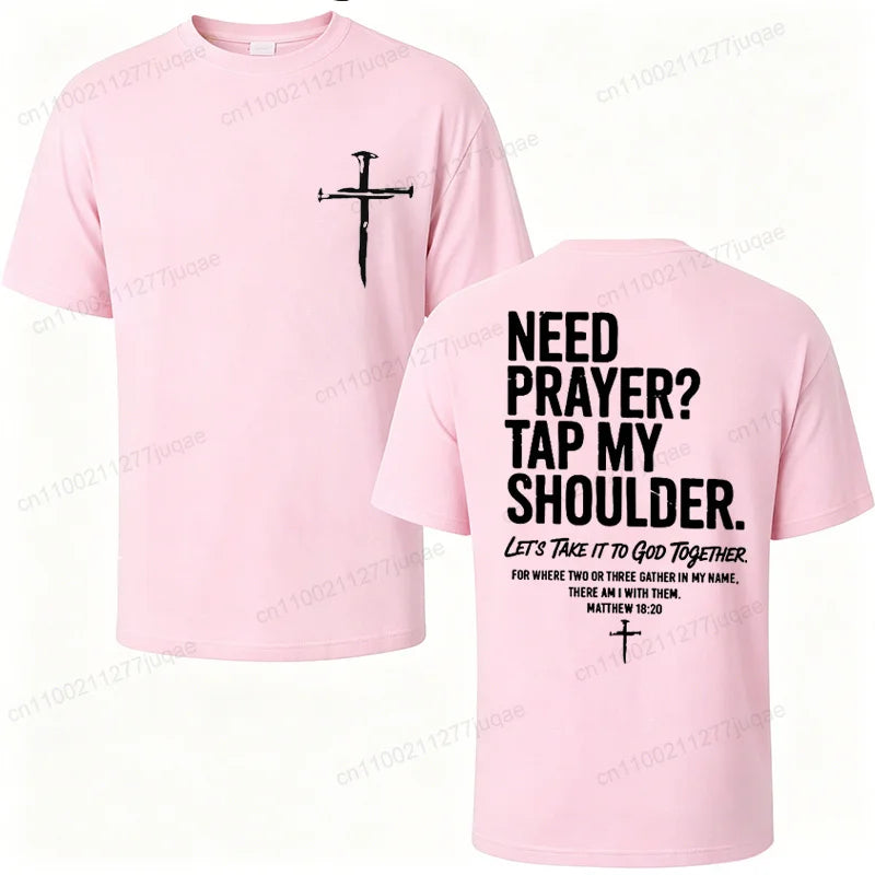 Vintage Christian Faith T Shirt Need Prayer Tap My shoulder