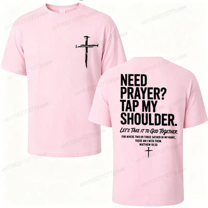 Vintage Christian Faith T Shirt Need Prayer Tap My shoulder