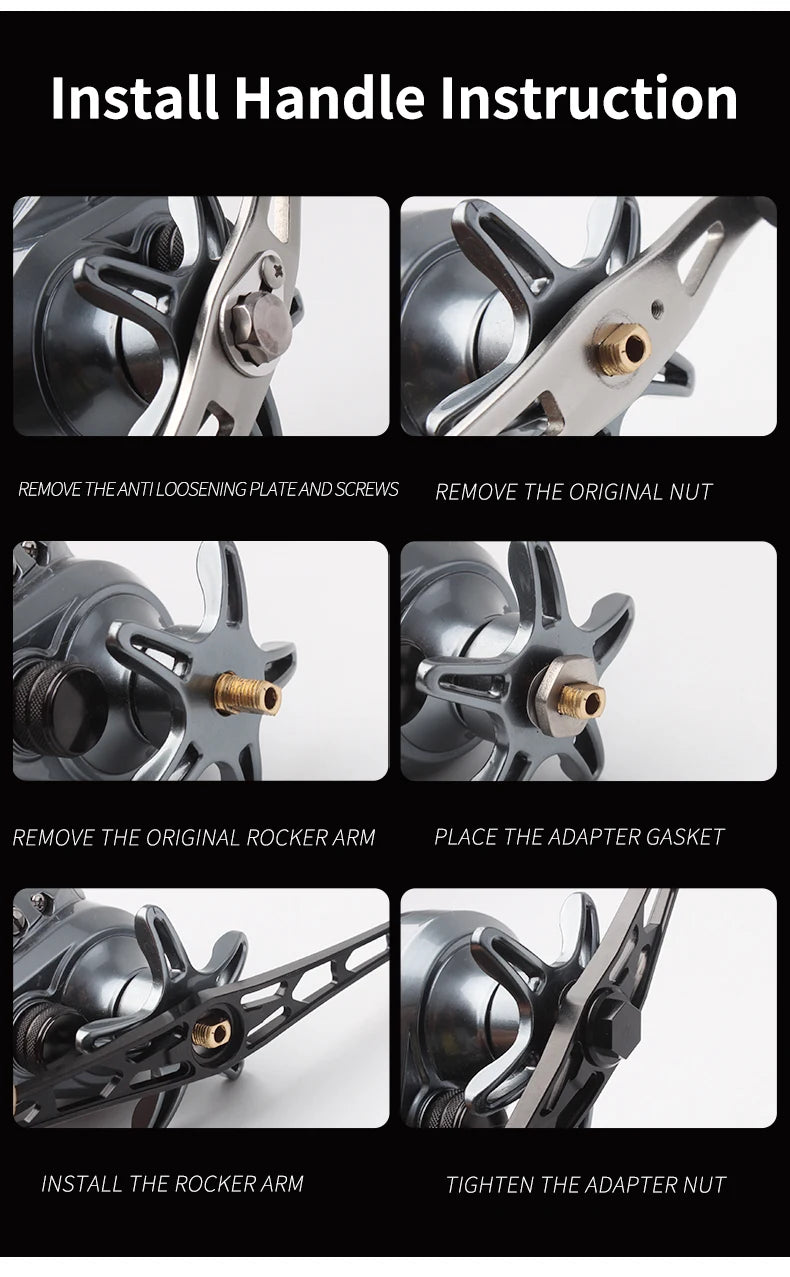 Ruke New Fishing Reel Handle Aluminium Alloy Length 140mm hole